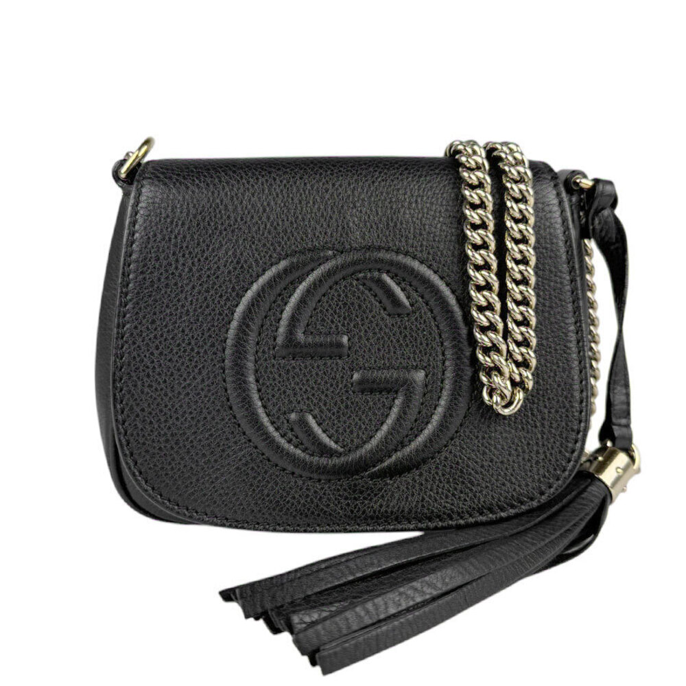 Gucci Soho Leather Shoulder Bag Black